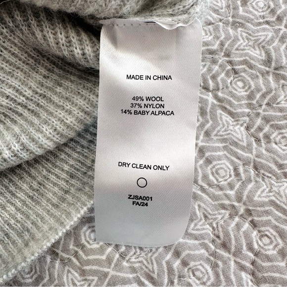 Quince Baby Alpaca Wool Cropped Cardigan Sweater Light Grey Size XS - Picture 10 of 11